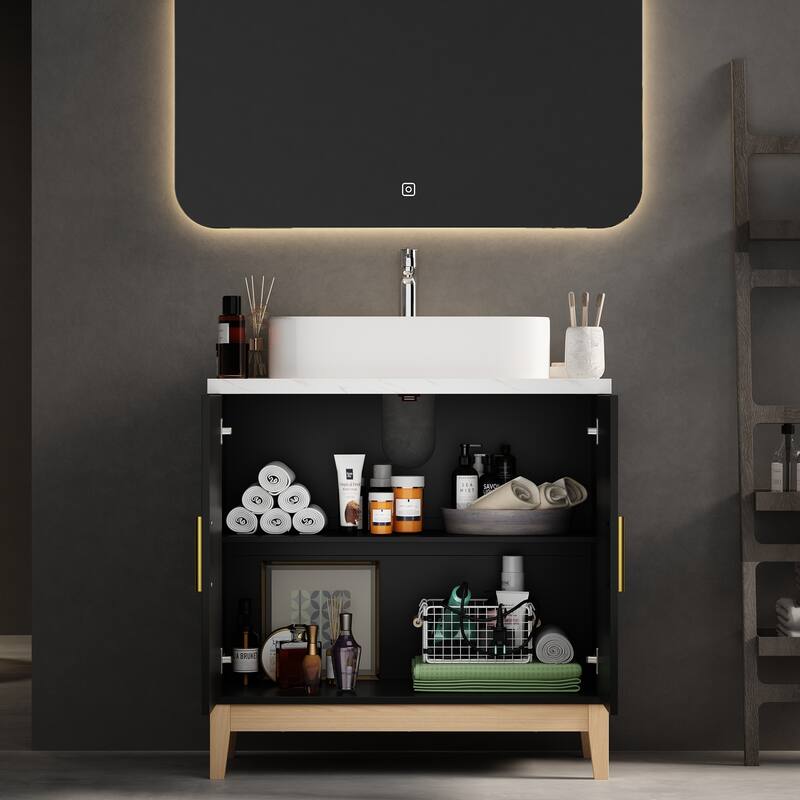 Space-Saving Mid-Century Vanity for Compact Bathrooms Bathroom Vanity