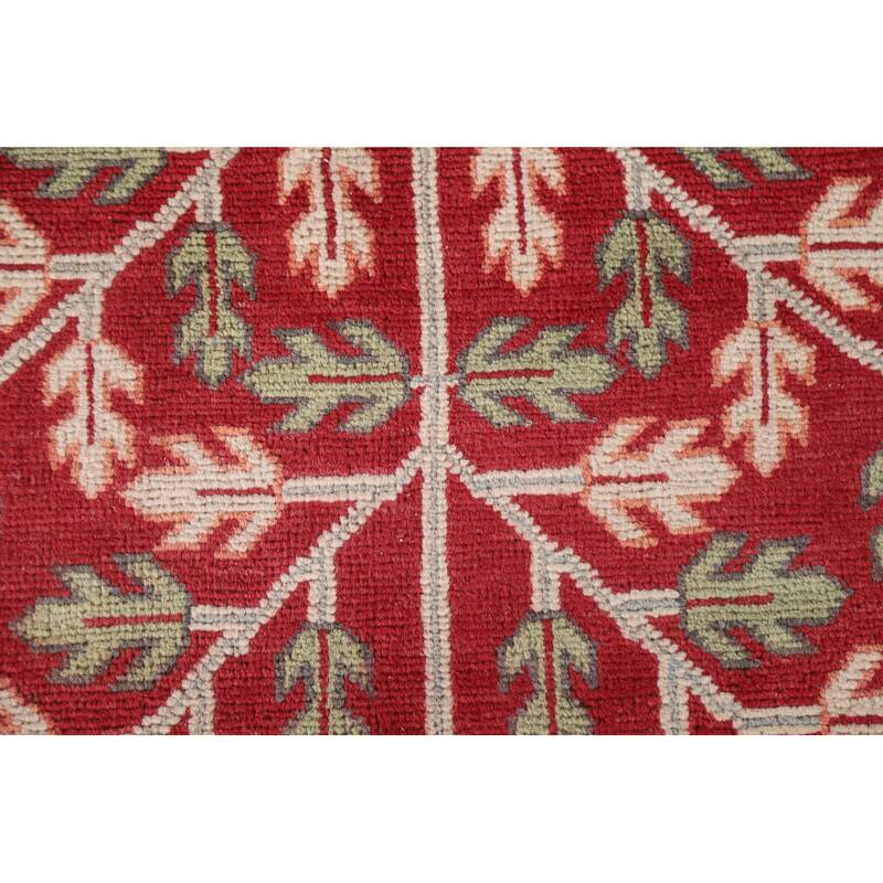 Hand Knotted Oriental 100% Wool Carpet Traditional Geometric Red Kazak Area Rug - 10' 0'' X 6' 4''