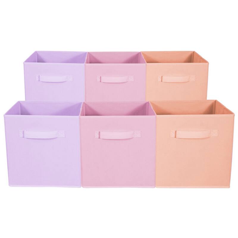 Home Storage Bundle - Foldable Pastel Drawer and Closet Bins, Lightweight Organization Solutions (6 Pack)