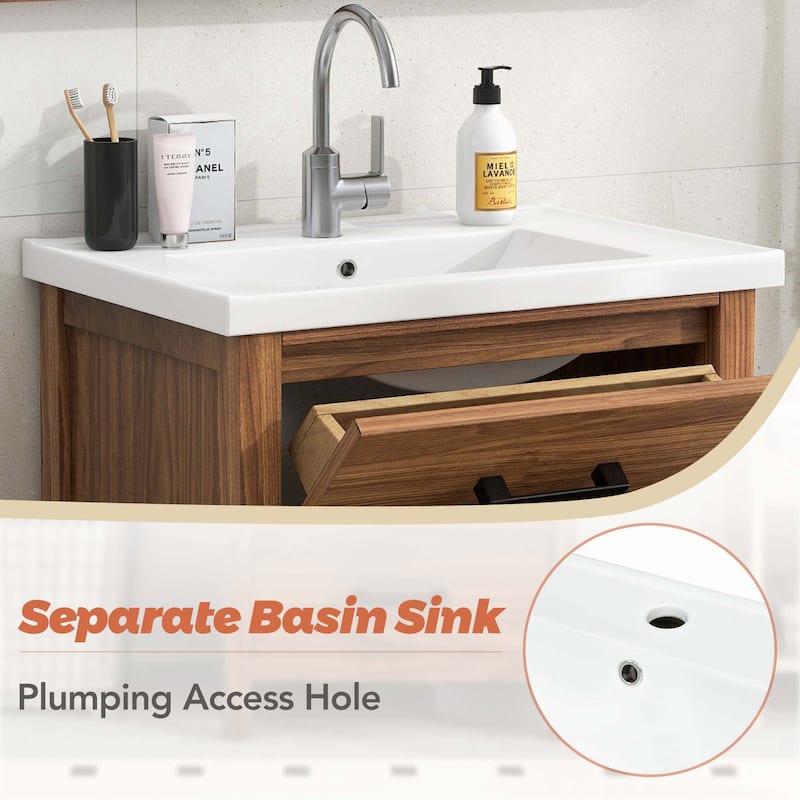 24"Bathroom Vanity with Ceramic Basin Sink