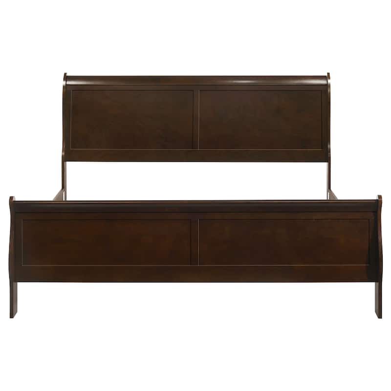King Size Solid Wood Sleigh Bed with Slatted Headboard