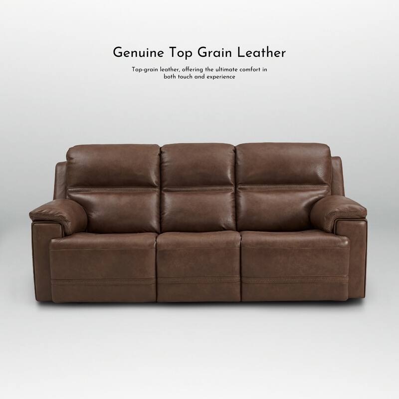 Genuine Leather Dual Power Sofa with Zero Gravity, Adjustable Headrest, Footrest, USB/Type-C