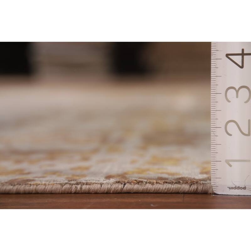 Beige Modern / Abstract Area Rug Hand-Knotted Wool Carpet - 7'11"x 10'1"