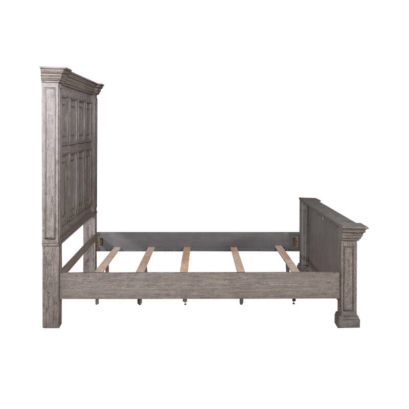 Big Valley Graystone Panel Bed, Dresser & Mirror Set