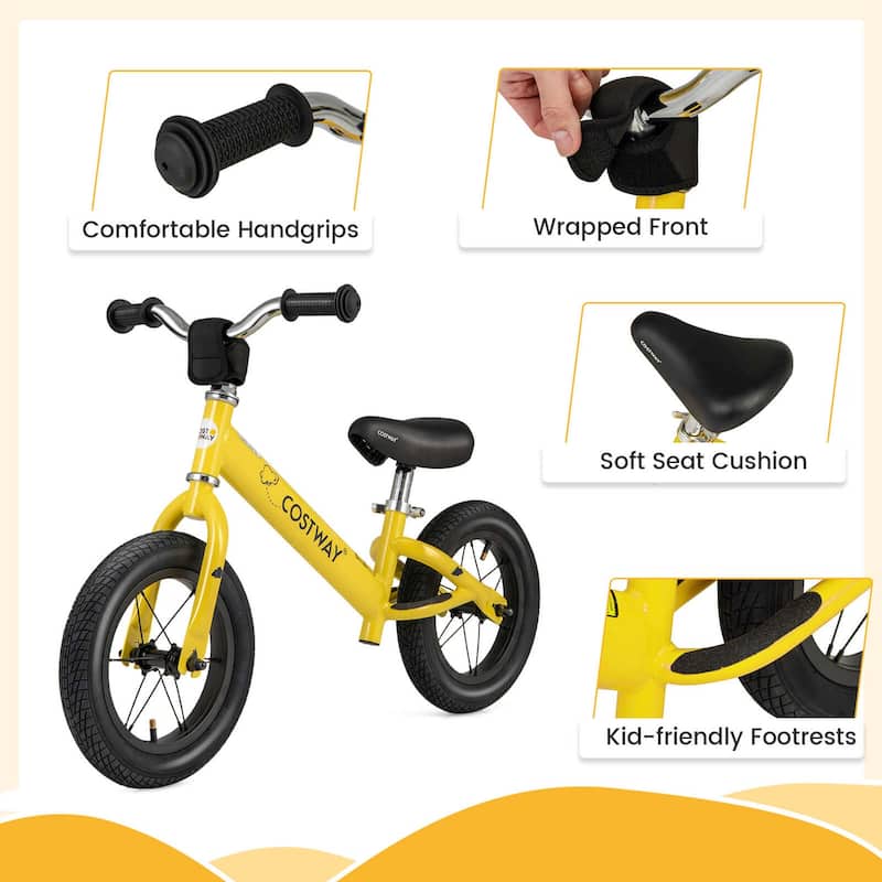 Costway 12 Inch Toddler Balance Bike No Pedal Training Bicycle with - See Details