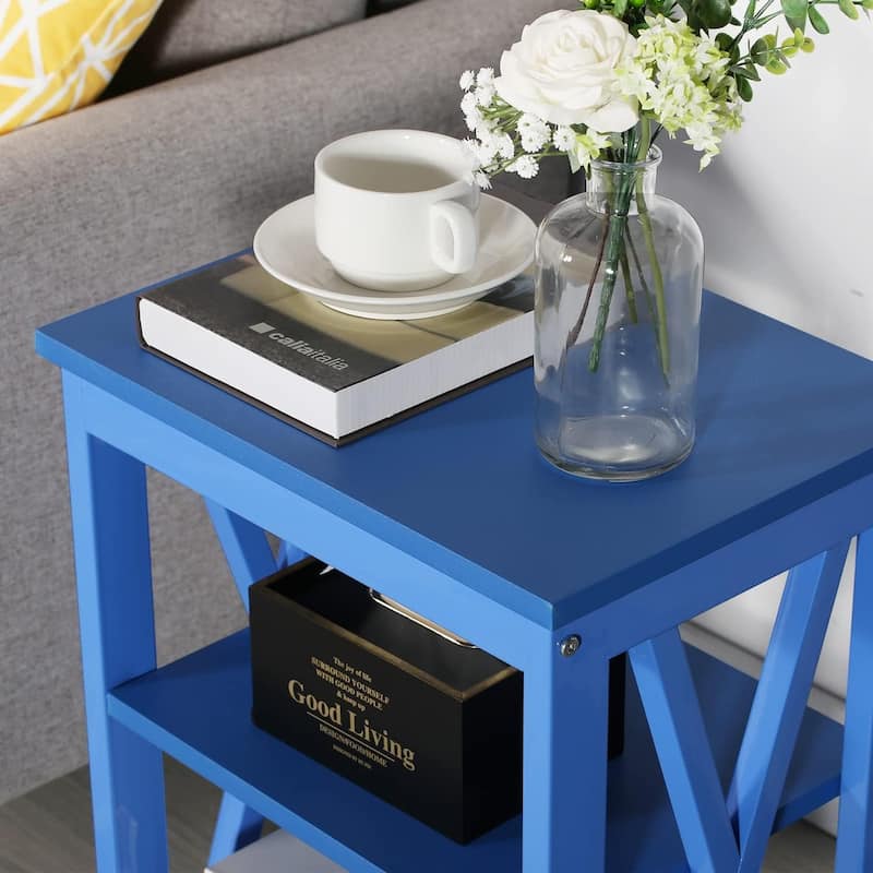 Modern Nightstand with 3-Tier Storage Shelves, Nightstands Set of 2