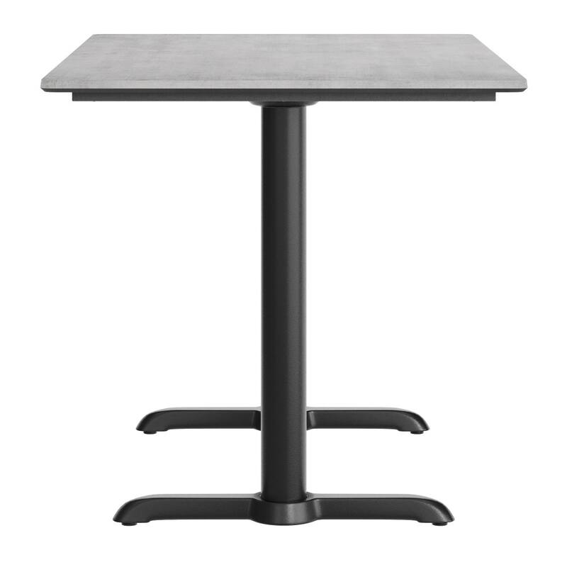 Commercial HPL Tabletop with Bar Height Dual T Bases - 48"W x 30"D x 29.5"H
