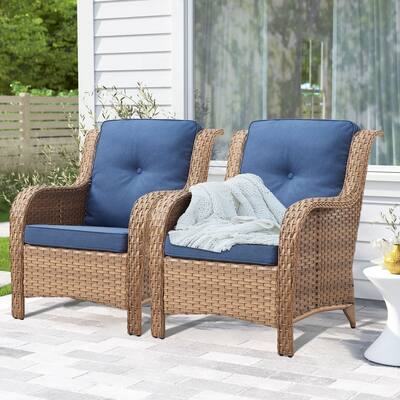 Gymojoy Wicker Patio Club Chairs with Olefin Weather-Resistant Cushions