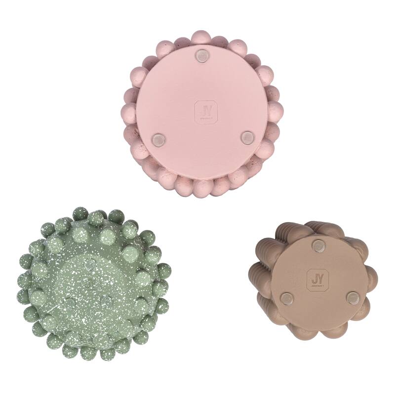 JONATHAN Y Maren Modern Minimalist Handmade Concrete Bubble Cylinder and Round Planter Set (Set of 3)