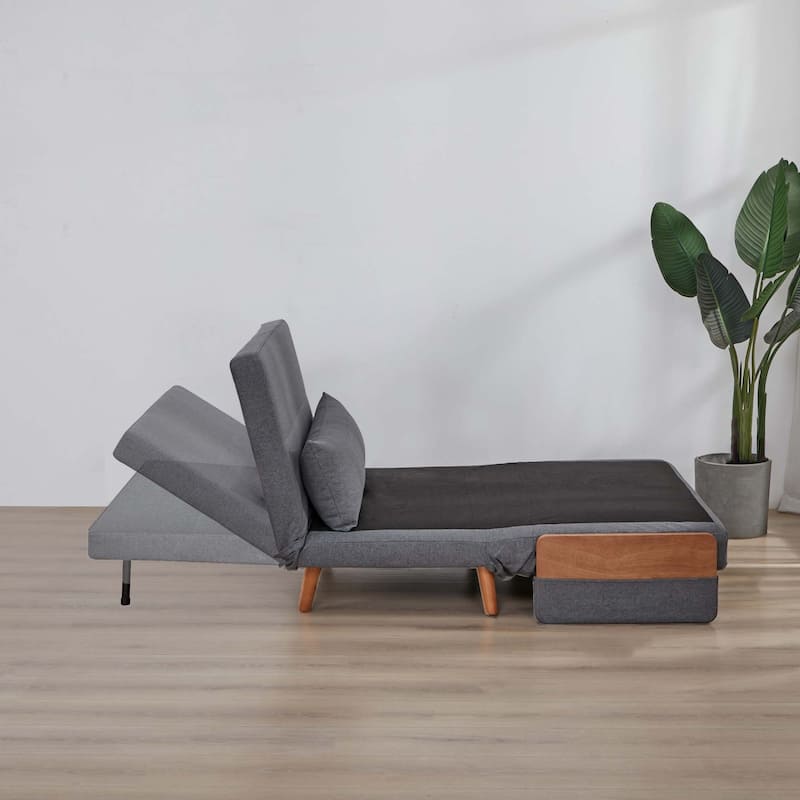 Extra Loveseat Convertible Sleeper Sofa, Single-Seater Sofa Bed with Adjustable Backrest, DayBed with Silent Hinges