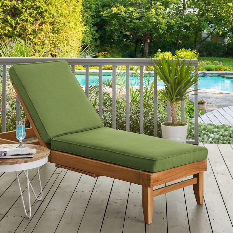 Sorra Home Outdoor 25-inch Chaise Lounge Cushion with Sunbrella Fabric - 25" - Cilantro
