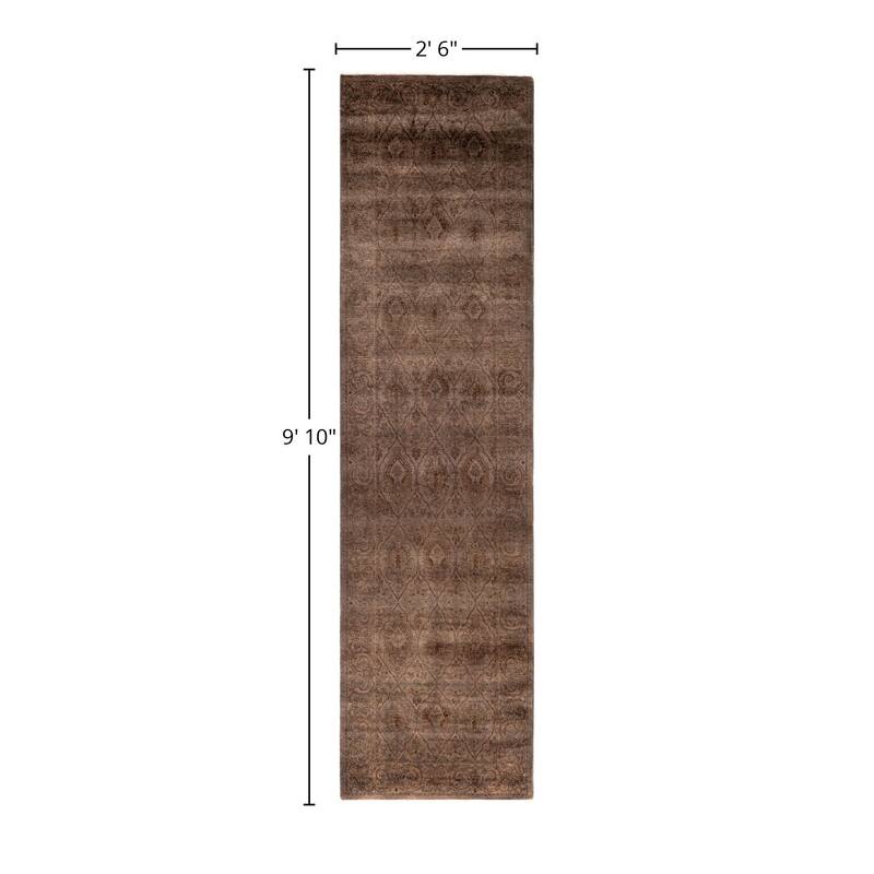 Overdyed One-of-a-Kind Hand-Knotted Area Rug - Brown - 2' 6" x 9' 10"
