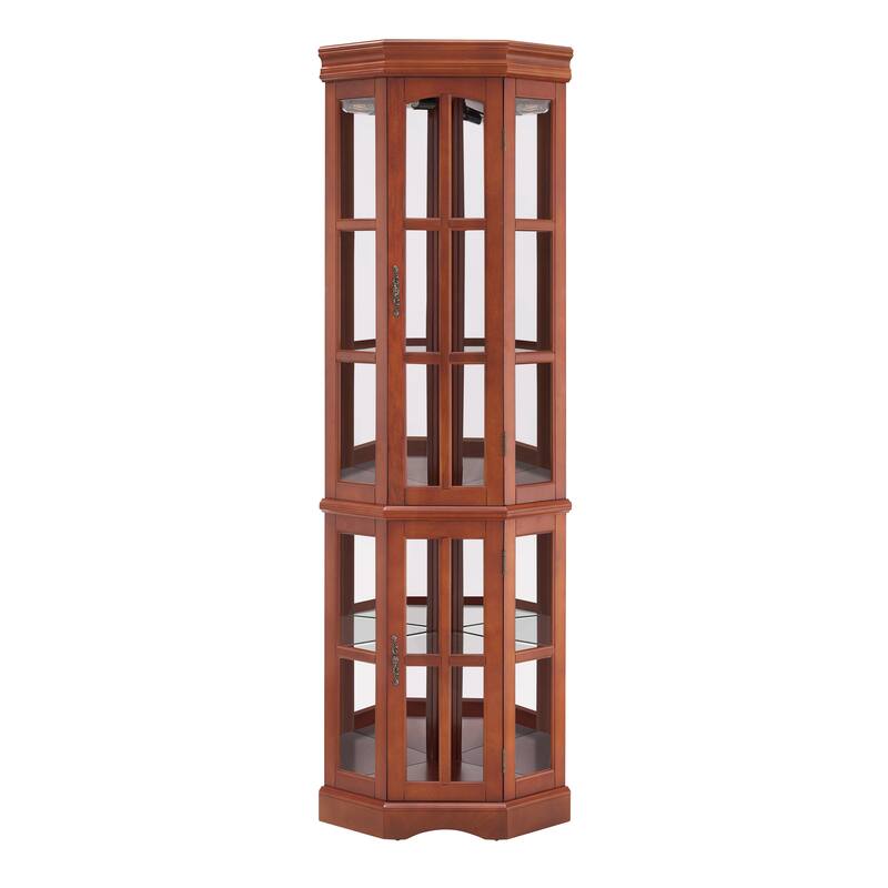 Corner Curio Cabinet E26 light bulb not included