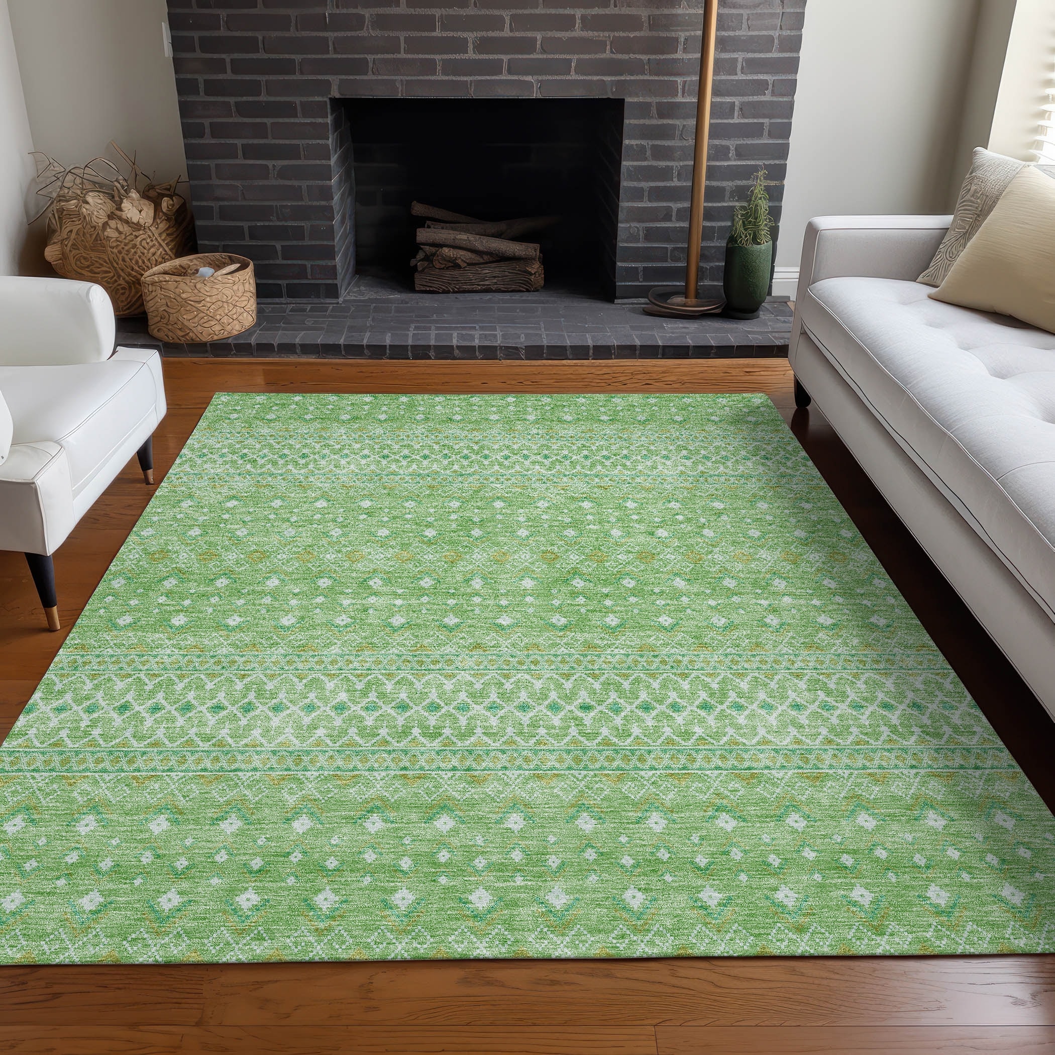 Machine Washable Indoor/ Outdoor Chantille Morrocan Boho Rug