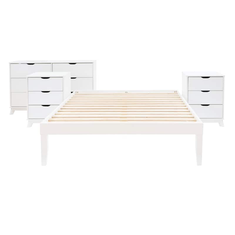 Purcell 4-Piece Bedroom Set with 6-Drawer Dresser and 2 Nightstands