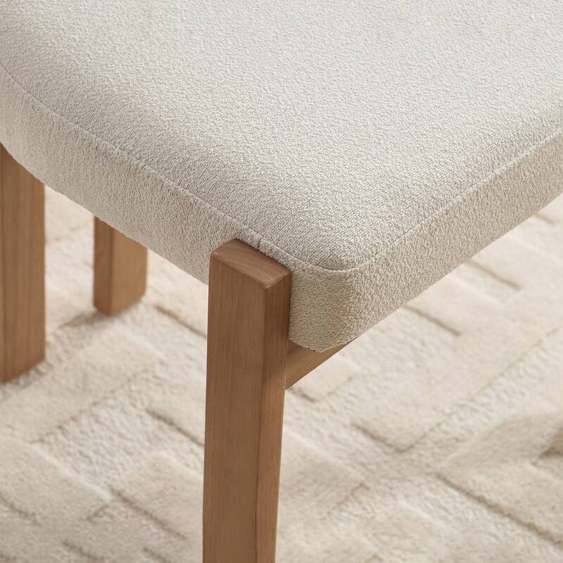 Modern Fabric Upholstered Wooden Dining Chairs Set of 2