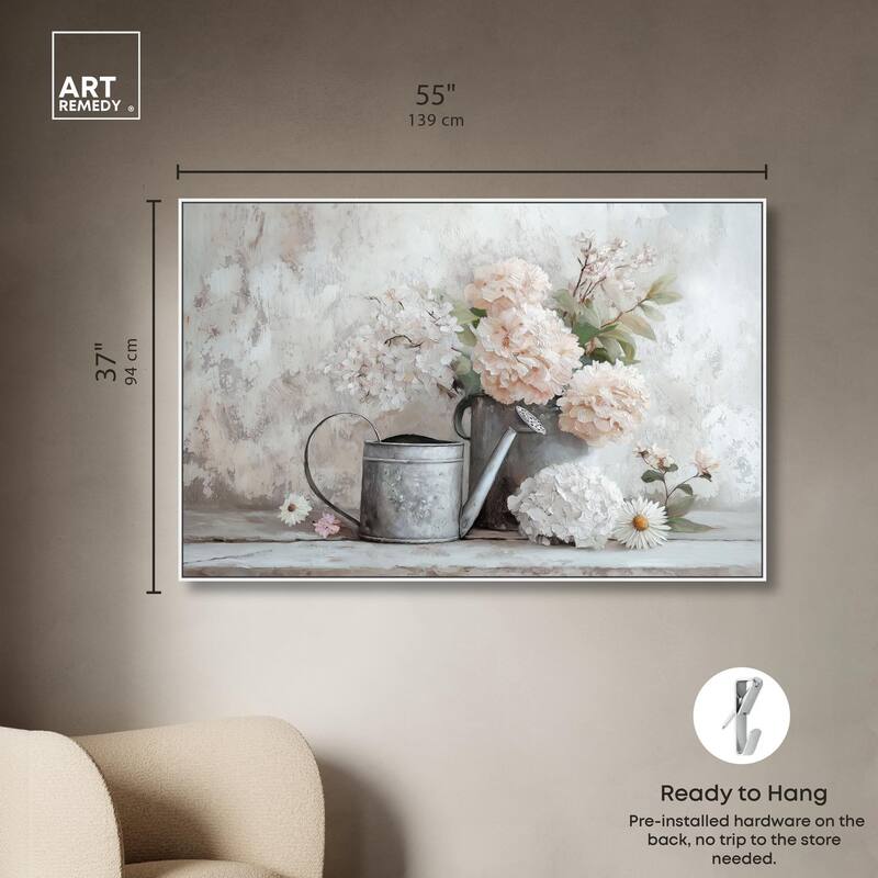 Can and White Blooms Canvas by Art Remedy