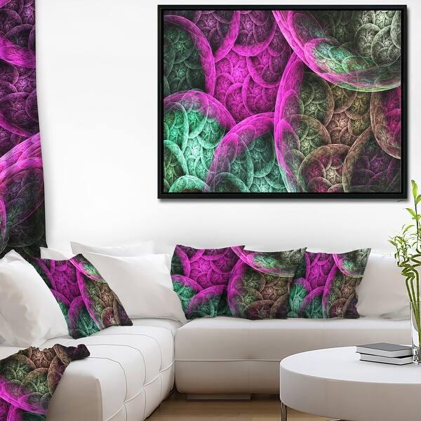 Designart Pink Green Dramatic Clouds Abstract Framed Canvas Wall Art - Bed  Bath & Beyond - 31268757