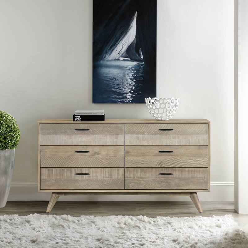 Carson Carrington Junsternas Mid-century 6-drawer Dresser - Grey