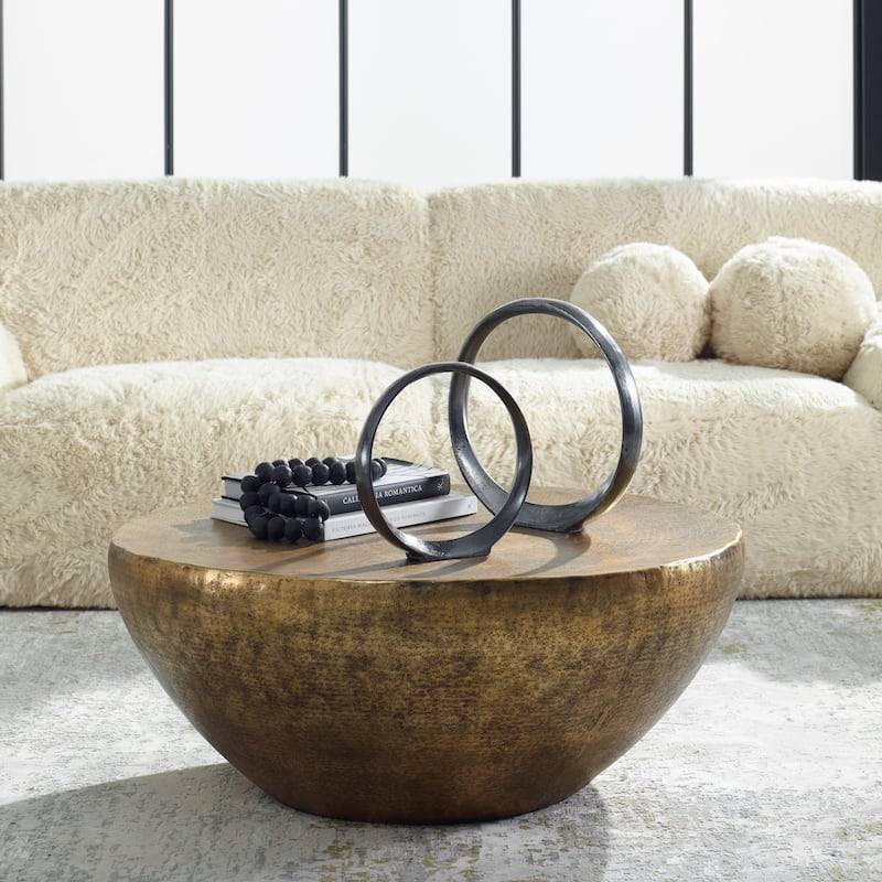 Uttermost 22990 Gilded Dome 36" Wide Aluminum Accent Table
