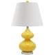 preview thumbnail 2 of 5, SAFAVIEH Lighting 24-inch Eva Double Gourd Glass Yellow Table Lamp (Set of 2) - 14"x14"x24"