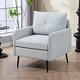 preview thumbnail 16 of 28, 23.6 Inch Seat Wide Chenille Accent Chair - Metal Black Legs Hold 300lbs Grey