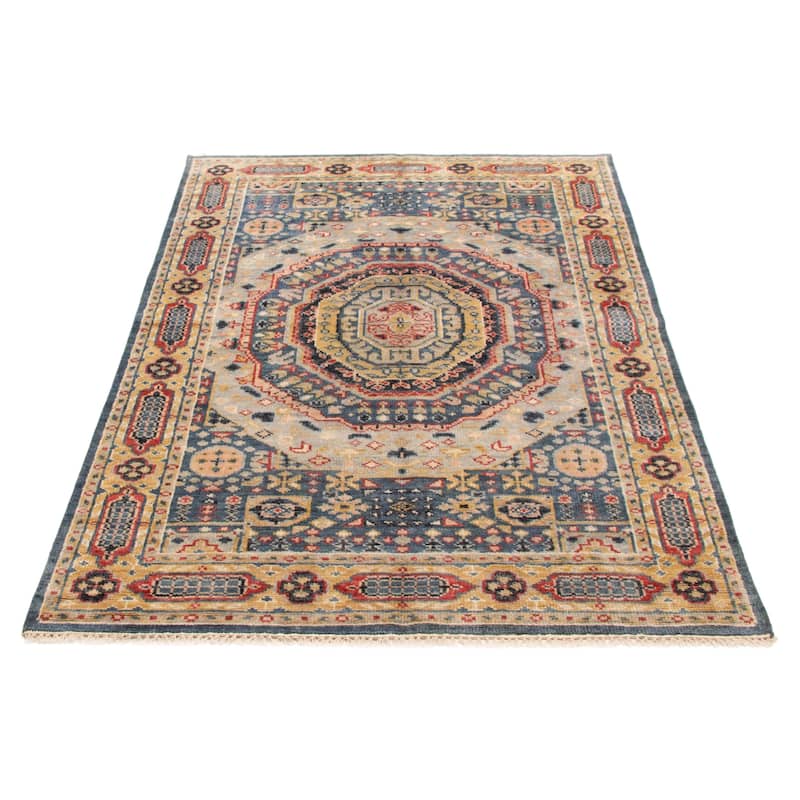 ECARPETGALLERY Hand-knotted Jules Serapi Light Denim Blue Wool Rug - 5'11 x 8'10