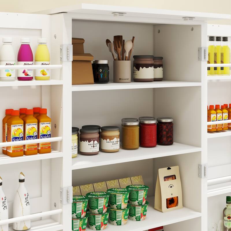 Food Storage Organizer Pantry Cabinet with Shelves, Tall Floor Cabinet Buffet Cabinet Hallway Cabinet