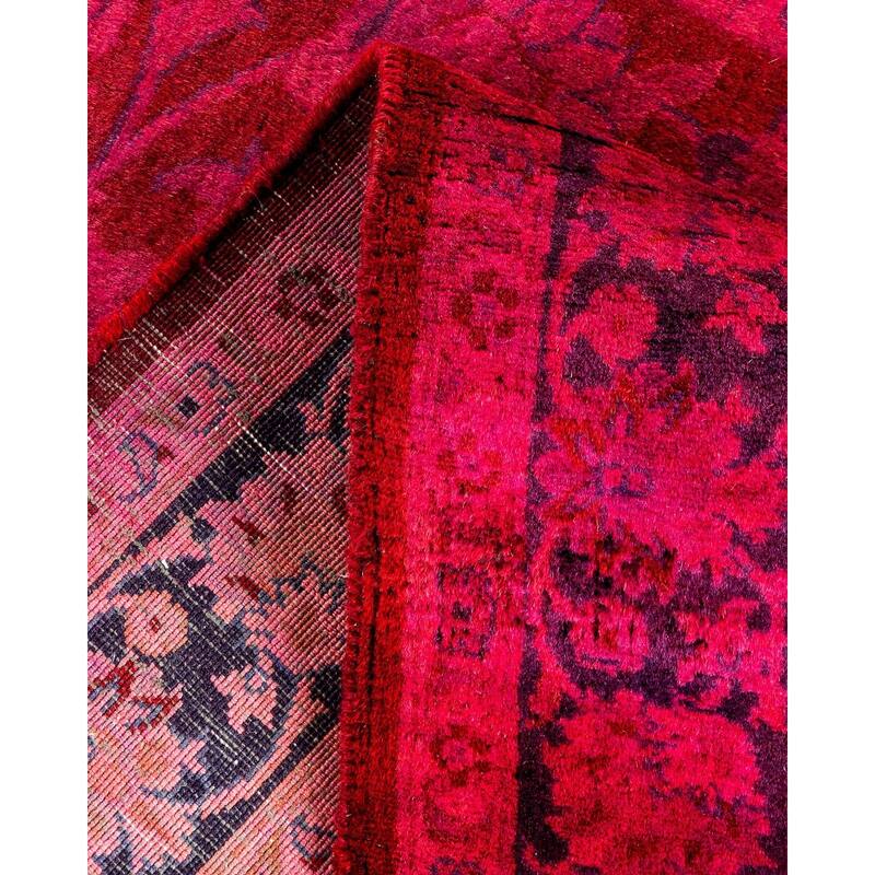 Overton Hand Knotted Wool Vintage Inspired Modern Contemporary Overdyed Pink Area Rug - 3' 1" x 5' 2"