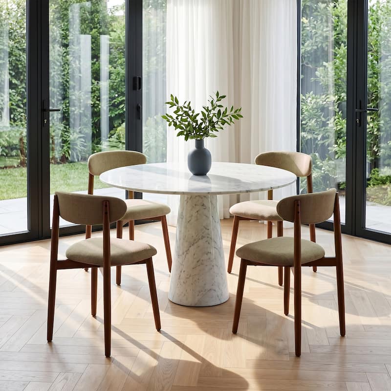 Modern Upholstered Linen Kitchen Dining Chair