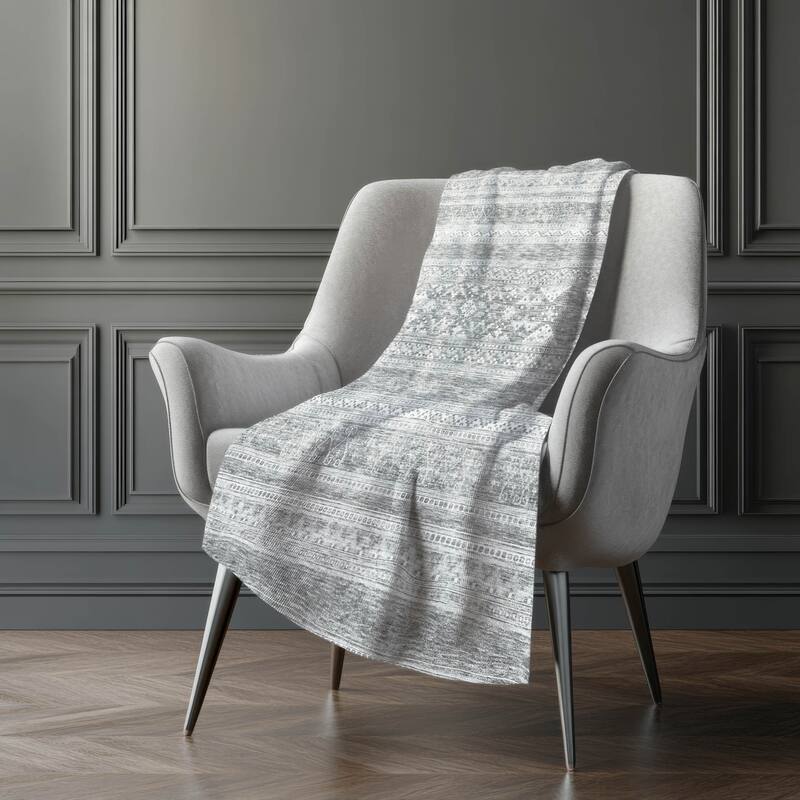 Premium Machine Washable Boho Moroccan Sherpa Throw Blanket