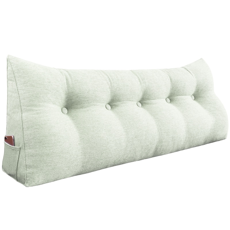 WOWMAX Bed Wedge Pillow Bolster Large Backrest Support Off White Full Size