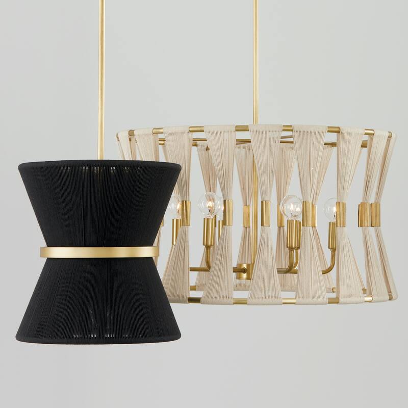 Cecilia 12" 1-light Patinaed Brass/ Tapered String Pendant