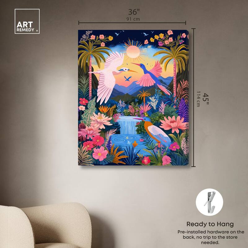 Waterfall Haven Canvas by Art Remedy, Gallery Wrapped