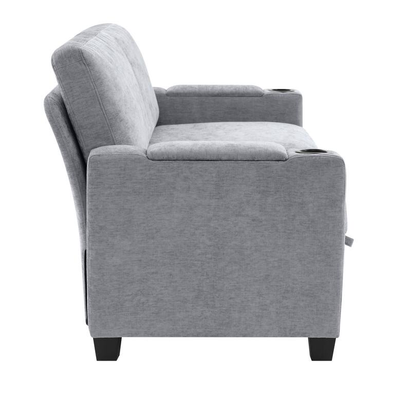 Chenille Sectional Sofa, Hidden Storage & Modular Design