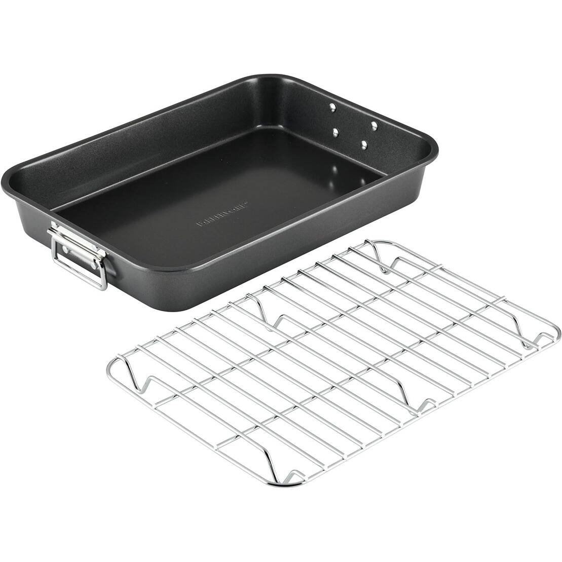 Bakeware Nonstick Steel Roaster with Flat Rack Bed Bath & Beyond