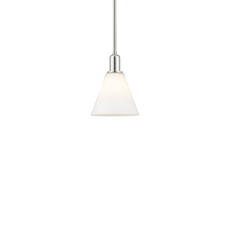 Innovations Lighting 716-1S-11-8 Berkshire Glass Pendant Berkshire - Polished Nickel / Matte White