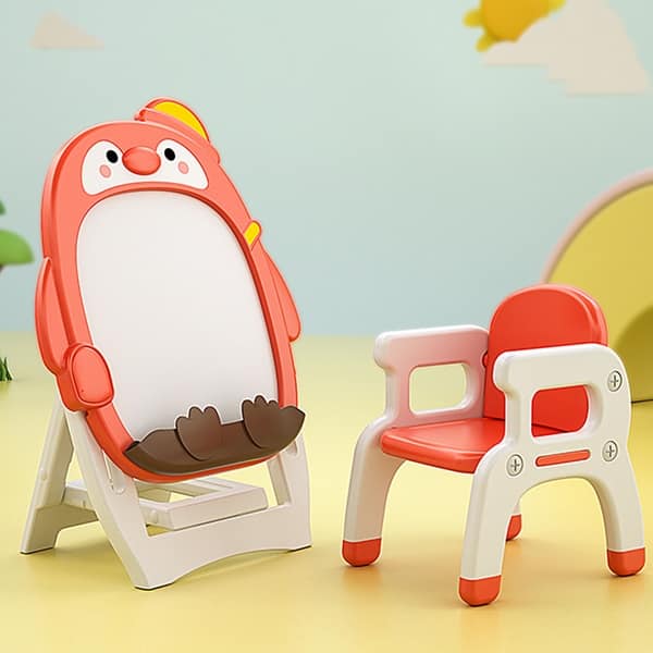 slide 2 of 12, Baby Blackboard Learning Table and Chair for Children's Indoor Red