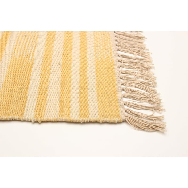 ECARPETGALLERY Flat-Weave Ankara FW Cream Wool Kilim - 5'2 x 7'7