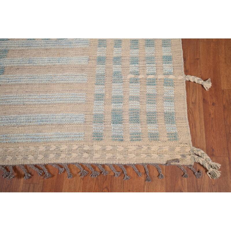 Earth Tone Moroccan Modern Area Rug Hand-Knotted Wool Carpet - 8'0"x 10'10"