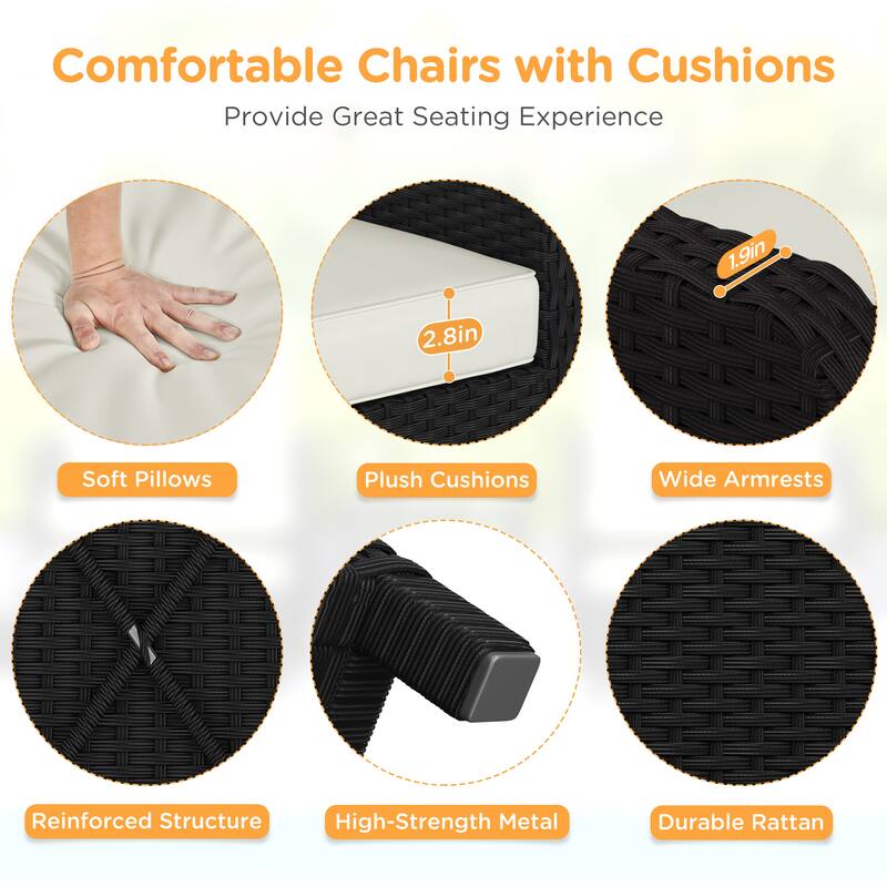 Yaheetech 5-Piece Outdoor Patio Furniture Set with Cushions & Pillows for Backyard, Garden