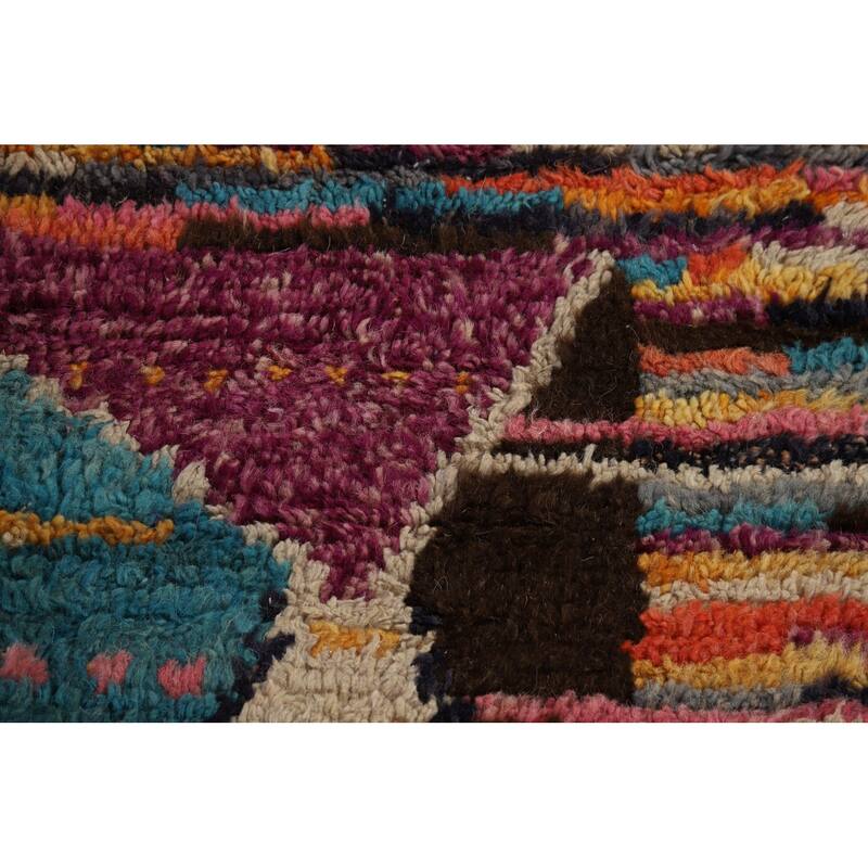 Trellis Moroccan Area Rug Hand-Knotted Wool Carpet - 7'11" x 10'11"