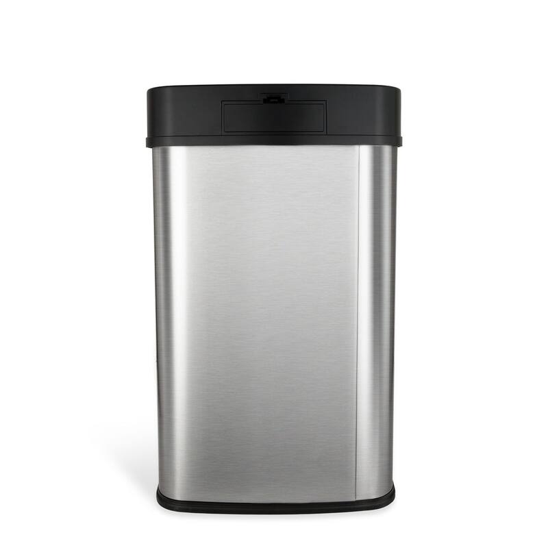 NINESTARS Rectangular Motion Sensor Motion Sensor Trash Can 13.2 Gallon/50 Liter Stainless Steel DZT-50-28