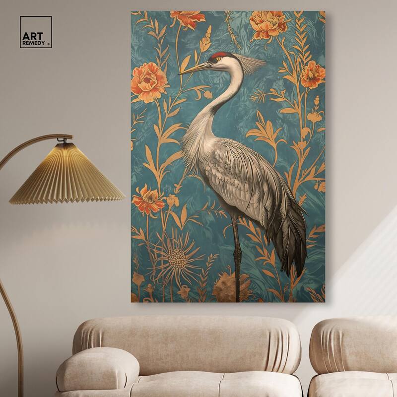 Graceful Grus Gaze Canvas by Art Remedy, Gallery Wrapped