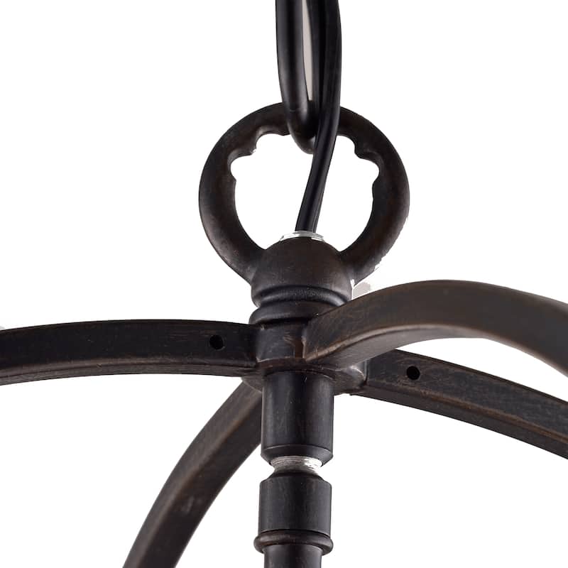Notus Black-finish Metal and Crystal 5-light Foyer Pendant