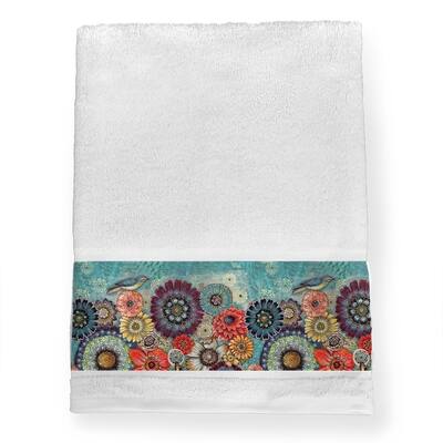 Laural Home Blue Bird Boho Bath Towel 27x51 (Single)