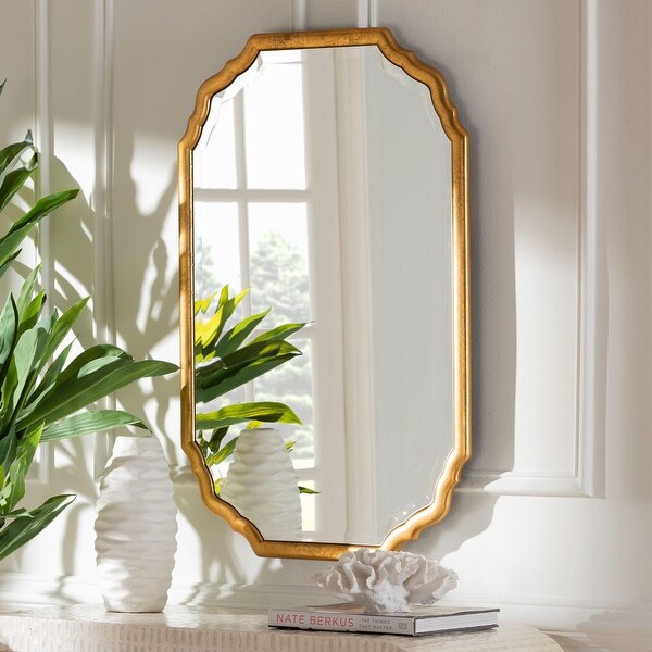 Pacino Antique Goldleaf Accent Wall Mirror - Antique Gold - Bed