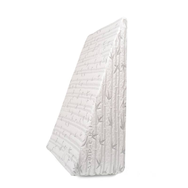 Superior Memory Foam Wedge Sleeping Support Pillow, Removable Cover, White