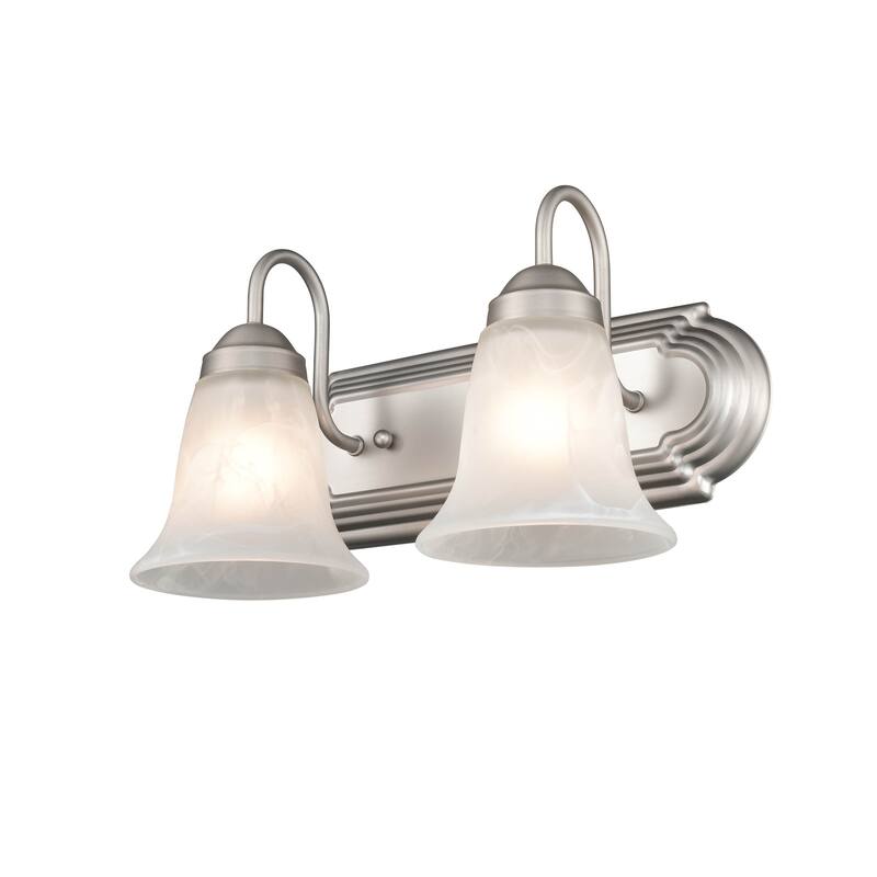 Millennium Lighting Metal 2 Light Vanity Fixture in Multiple Finishes with Frosted Glass Shades