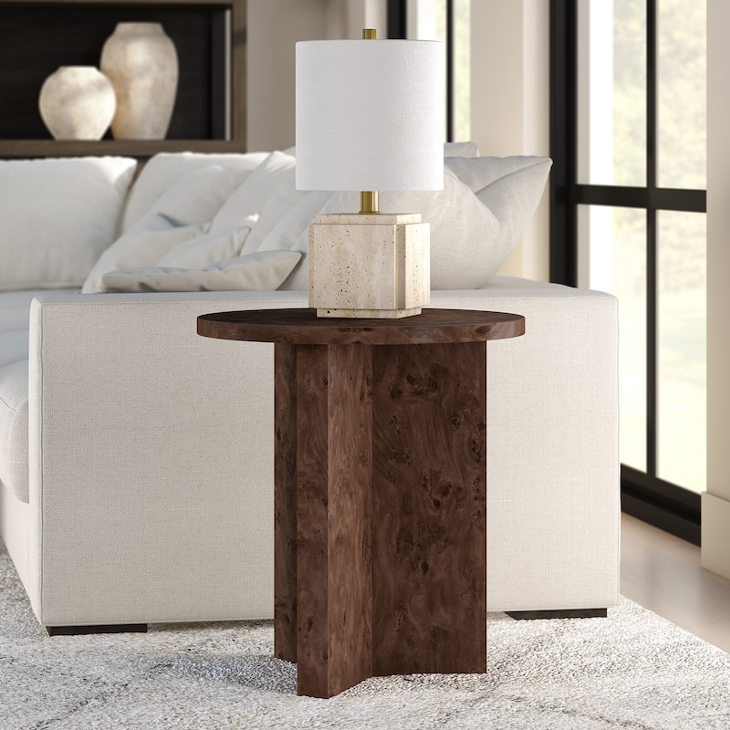 Anders 20" Wide Burled Side Table - 20" Wide